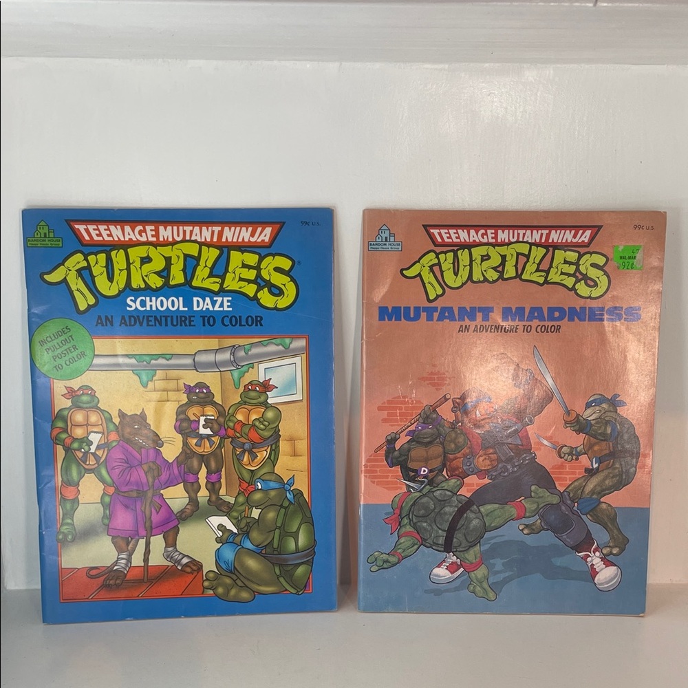 Vintage TMNT Teenage Mutant Ninja Turtles  Coloring Books 1988 & 1990